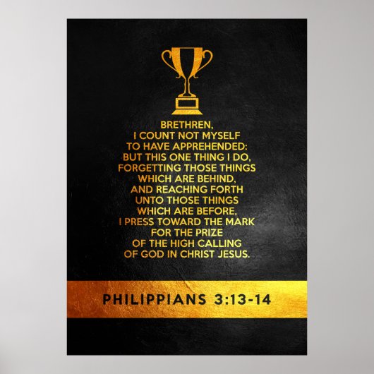 Filipijnse Bijbelverse 3:13-14 Poster (Voorkant)