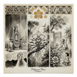 Filipijnse Flora - Sampaguita · Waling-Waling · Ro Perfect Poster