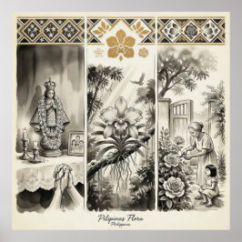 Filipijnse Flora - Sampaguita · Waling-Waling · Ro Poster