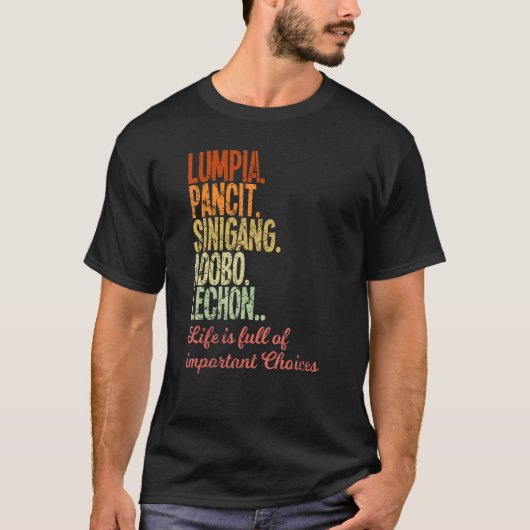 Filipijnse Lumpia Pancit Sinigang Adobo T-shirt (Voorkant)