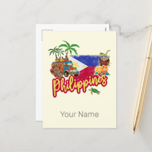 Filipijnse Oude Spookdiertje Vlag Palm Souvenir Feestdagenkaart