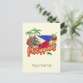 Filipijnse Oude Spookdiertje Vlag Palm Souvenir Feestdagenkaart (Staand voorkant)