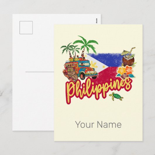 Filipijnse Oude Spookdiertje Vlag Palm Souvenir Feestdagenkaart (Voorkant / Achterkant)