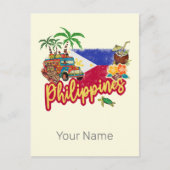 Filipijnse Oude Spookdiertje Vlag Palm Souvenir Feestdagenkaart (Voorkant)