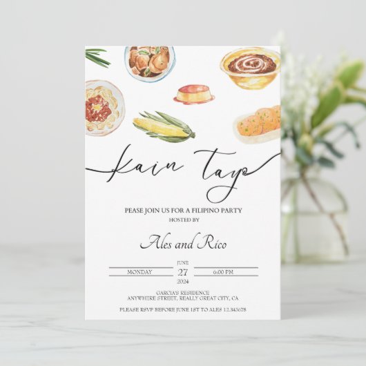 Filipijnse verjaardagsfeest uitnodiging Filipijnen (Staand voorkant)