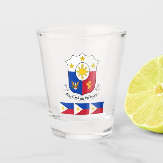 Filipijnse vlag en Filippijnse patriot Shot Glas (Voorkant)