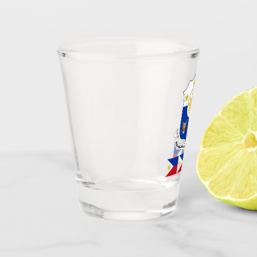 Filipijnse vlag en Filippijnse patriot Shot Shot Glas (Links)