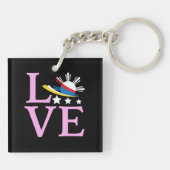 Filipijnse Vlag - Filipijns Roze Liefde Sleutelhanger (Achterkant)