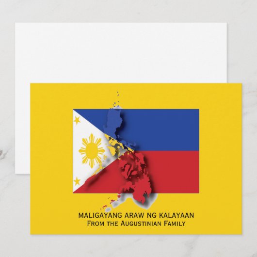 Filipijnse vlag GELUKKIGE ONAFHANKELIJKHEIDSDAG Feestdagenkaart (Voorkant / Achterkant)