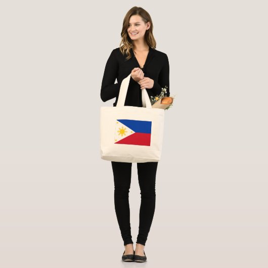 Filipijnse vlag grote tote bag (Voorkant (model))