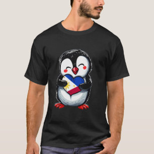 Filipijnse Vlag Hart Pinguïn Filipijnse Trots Fili T-shirt