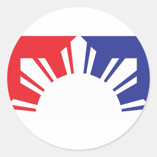 Filipijnse vlag - helft ronde sticker (Voorkant)