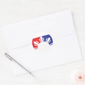Filipijnse vlag - helft ronde sticker (Envelop)