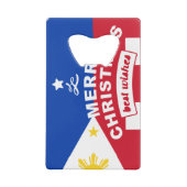Filipijnse Vlag Kerstmis: Prettig Kerstfeest & Het Creditkaart Flessenopener (Achterkant)