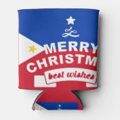Filipijnse vlag Kerstmis: Vrolijk Kerstmis & Best Blikjeskoeler (Voorkant)