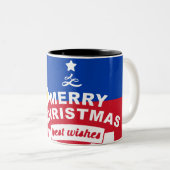 Filipijnse vlag Kerstmis: Vrolijk Kerstmis & Best Tweekleurige Koffiemok (Voorkant rechts)