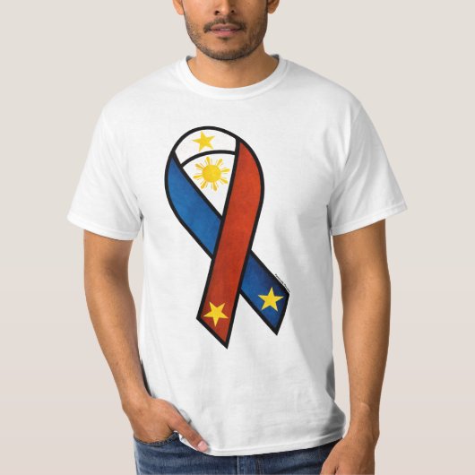 Filipijnse vlag met als thema lint t-shirt (Voorkant)