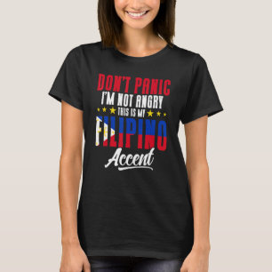 Filipijnse Vlag Mijn Filipijns Accent Pinoy Filipi T-shirt