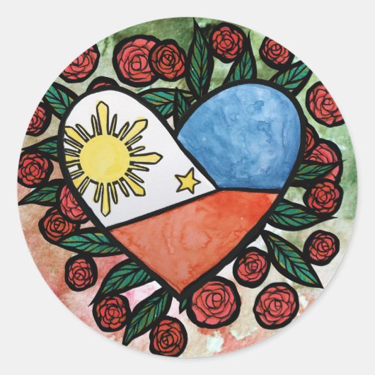 Filipijnse vlag ronde sticker (Voorkant)