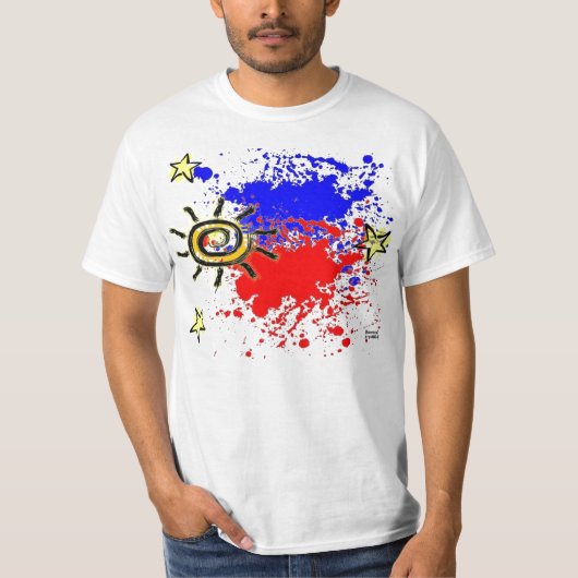 Filipijnse vlag Splatter T-shirt (Voorkant)