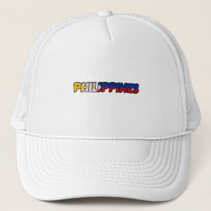 Filipijnse Vlag Typografie Trucker Hoed Pet