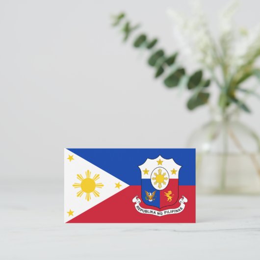 Filipijnse vlag & wapen, Filipijnse vlag Visitekaartje (Staand voorkant)
