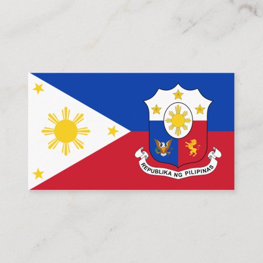 Filipijnse vlag & wapen, Filipijnse vlag Visitekaartje (Voorkant)
