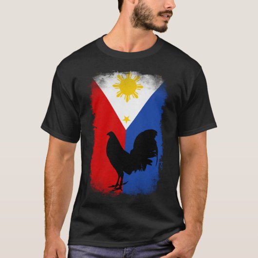  Filipijnse vlag wild gevogelte rooste T-shirt (Voorkant)
