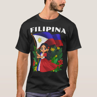 Filipijnse Vlagdag Filipijns Meisje T-shirt