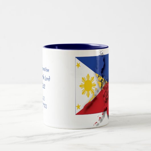 FILIPIJNSE VLAGGENKAART Filippijnen Geschrift Gepe Tweekleurige Koffiemok (Center)