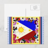 Filipijnse vlagposter briefkaart (Voorkant / Achterkant)