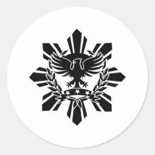 Filipijnse zon en arendrist ronde sticker