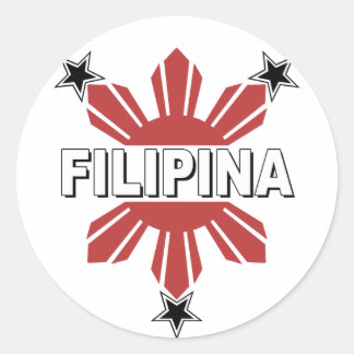 Filipina Sun en Star Ronde Sticker