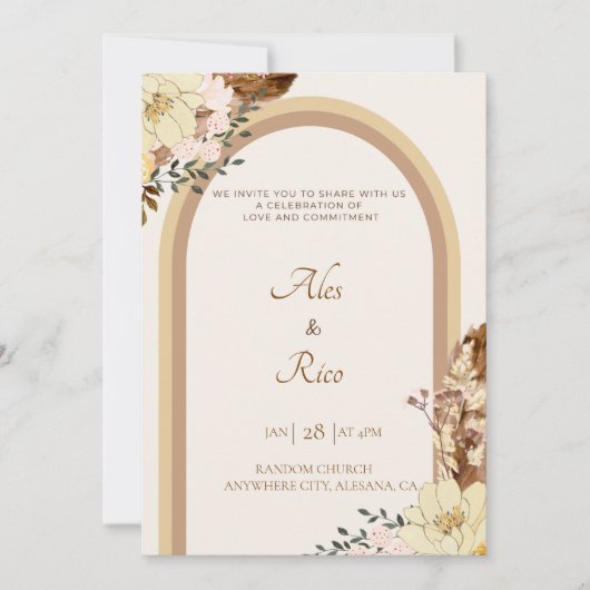 Filipiniana Filippijnse bruiloft uitnodiging Boho (Voorkant)