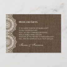 Filipiniana Kant op Burlap Bruiloft Gift Gids Kaar