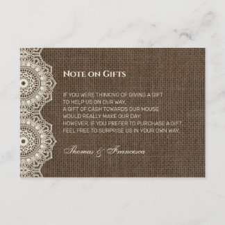 Filipiniana Kant op Burlap Bruiloft Gift Gids Kaar Informatiekaartje