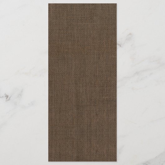 Filipiniana Kant op Burlap Bruiloft Menu Kaart (Achterkant)