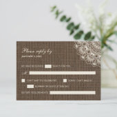Filipiniana Kant op Burlap Bruiloft RSVP Kaart (Staand voorkant)