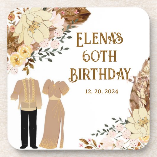 Filipiniana Theme Hard plastiek onderzetter (Voorkant)