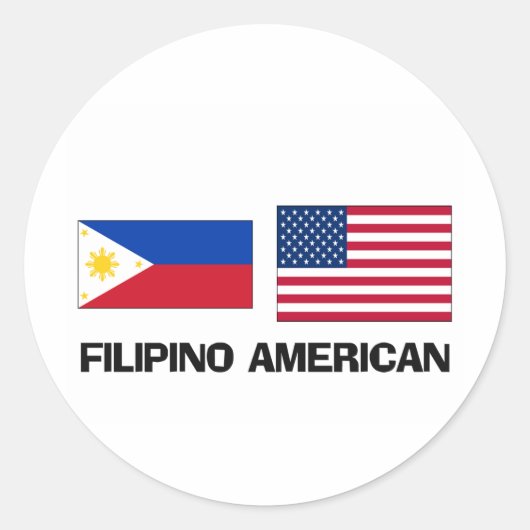 Filipino American Ronde Sticker (Voorkant)