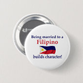 Filipino bouwt karakter ronde button 5,7 cm (Voorkant /achterkant)