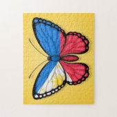 Filipino Butterfly vlag op geel Legpuzzel (Verticaal)