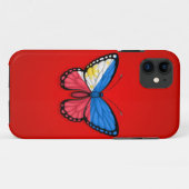 Filipino Butterfly vlag op rood Case-Mate iPhone Case (Achterkant (horizontaal))