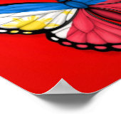 Filipino Butterfly vlag op rood Poster (Hoek)