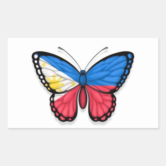 Filipino Butterfly vlag Rechthoekige Sticker (Voorkant)