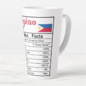 Filipino Dad Nutrition Facts Vaderdag Gift Dad Latte Mok (Rechterhoek)