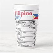 Filipino Dad Nutrition Facts Vaderdag Gift Dad Latte Mok (Voorkant)