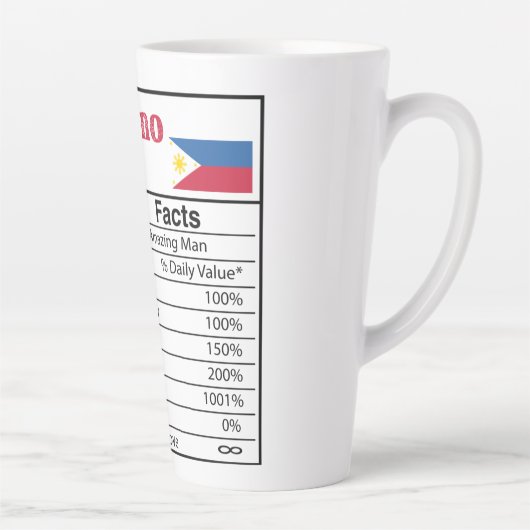 Filipino Dad Nutrition Facts Vaderdag Gift Dad Latte Mok (Rechts)