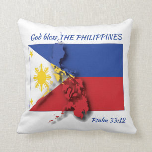 FILIPINO FLAG Filipijnen, aangepaste scripts Kussen
