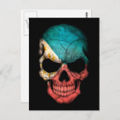 Filipino Flag Skull op Black Briefkaart (Voorkant / Achterkant)